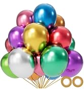 110pcs Metallic Multi Balloons, Metallic Color Latex Balloons 12 inch, Multi Balloon for Birthday...