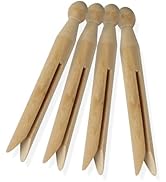 Honey-Can-Do 100 Pack Round Birch Wood Clothespins, Durable Wood Clips For Hanging Clothes, Pins,...