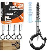 [HIGH-WORKLOAD] 200Lbs 4 Pcs Q-Hanger Hooks M8 with Washer &amp; Safety Buckle, Heavy Duty 5’’ Windpr...