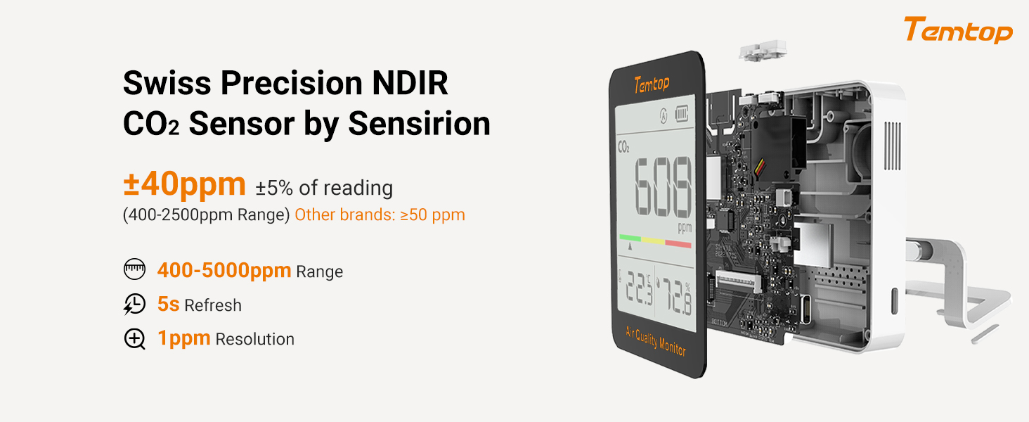 carbon dioxide detector indoor air quality tester portable co2 meter temperature humidity sensor