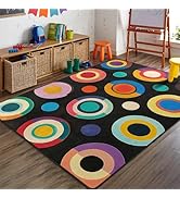 AQQA Area Rug Living Room Carpet -Washable Playmat 5'x7' Non-Slip Soft Bedroom Rugs Nursery Kids ...