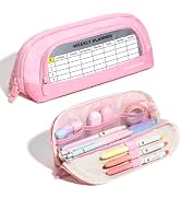 Four Candies Magnetic Triangular Pencil Pouch Pink | Magnetic Back Closure, Stain-Resistant PP In...