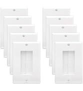 LEENUE 10 Pack Brush Wall Plate, Single Gang Cable Pass Through Wall Cover for Cable Management, ...