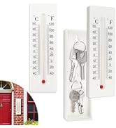 Dexspoeny 2025 Upgrade Modern White Thermometer Key Hider Outdoor Garden Key Holder