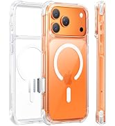 MAGIC JOHN Shockproof for iPhone 17 Pro Max Case Clear, Fit for MagSafe [Mil-Grade Protection] [S...