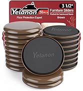 Furniture Sliders, 20pcs-3 1/2” Furniture Sliders for Carpet, Furniture Pads Hardwoods Floors, He...