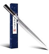 Sumteene Sushi Knife 12 inch (300mm), Yanagiba Knife with 7Cr17MoV High Carbon Stainless Steel Bl...