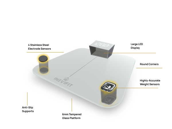 INEVIFIT Premium Bathroom Scale - I-SS001S - Premium A+ - Mobile