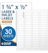 1.75" X 0.5" Matte White Return Address Labels (30 Sheets, 2400 Stickers) Mailing Labels for Enve...