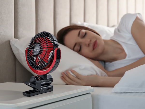 HIYJEN Car Fan 5V USB Small Clip on Sun Visor Fan for Front/Rear Seat, 2000mAh Rechargeable