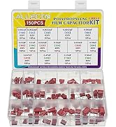 ALLECIN 150PCS Metallized Polypropylene Polyester Film Capacitors Kit 0.001uF 0.0022uF 0.0033uF 0...