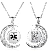 Theluckytag Medical Alert Necklace for Men Women Kids - 19'' Stainless Steel Medical Necklace Eng...
