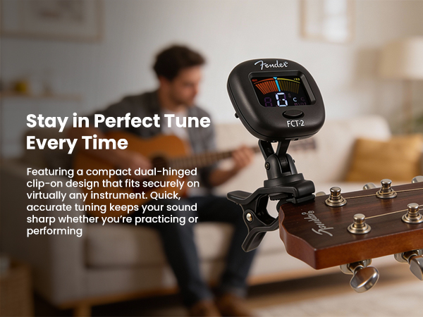 Fender FCT-2 Professional Multi-Instrument Clip-On Tuner for Guitar