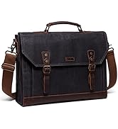 Messenger Bag for Men,Vintage Canvas Leather Canvas Laptop Satchel Shoulder Bag Business Briefcase