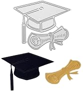 Silver Graduation Hat Cutting Dies Bachelor Cap Metal Die Cuts Graduation Theme Background Emboss...