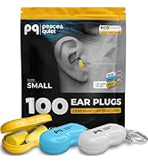 Peace&amp;Quiet PQ Small Ear Plugs for Sleep - 100 Foam Earplugs for Sleeping for Small Ear Canals, N...