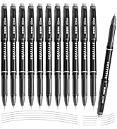 M&amp;G Erasable Gel Pens, 12 Pcs Erasable Pen Fine Point 0.5mm, Black Erasable Gel Ink Pen with Comf...