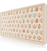 iCasso Floral Desk Pad Mat, Large Mouse Pad, Desk Matt for Desktop, Anti-Slip XXL Big Mousepad wi...