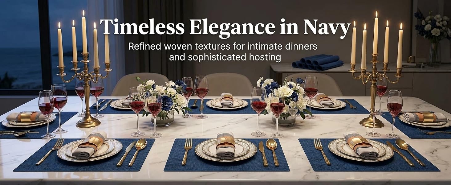 blue placemats