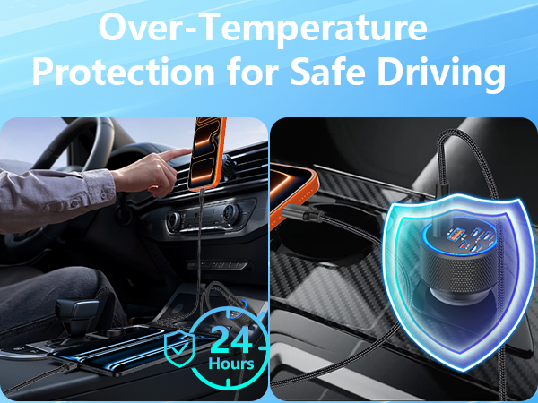 MFi Certified iPhone 17 Car Charger 6Port 120W USB-C&amp;amp;USB-A Power Cigarette Lighter USB-C