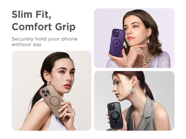 Translucent Phone Case, Pink Shockproof Protective Cover Shockproof Phone Case for iPhone 16 Pro