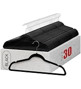 Home-it Premium Velvet Hangers 30 Pack - Black Suit Hangers Non Slip - Heavy duty Clothes Hangers...