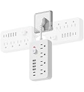 Surge Protector Power Strip - Chiefway Short Extension Cord with 4 AC Outlets, 6 USB Ports (2 USB...