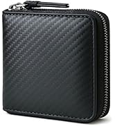 Alldaily RFID Blocking Wallets for Men with Zipper Bifold RFID Card Holder (Black)