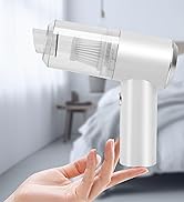 Handheld white electronic device with cylindrical body and nozzle, held above an outstretched hand in a clinical setting.