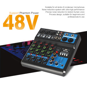 48v phantom power mixer