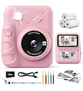 CalineGam Kids Camera Instant Print, 3.0'' Screen 48MP Photo Instant Camera for Kids with 32GB Ca...