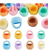 Magibeads 16Pcs Mini Woven Basket with Handle Tiny 3D Model Decorations Dollhouse Ornaments Acces...