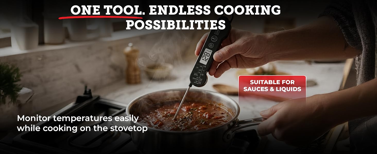 food-grade stainless steel temperature probe highlighting material quality and safety