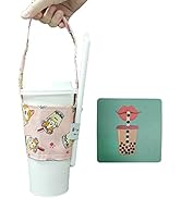 Portable Beverage Cup Foldable Drink Holder Carrier (2 PCs Set), Tainada Reusable Sleeve Handle C...