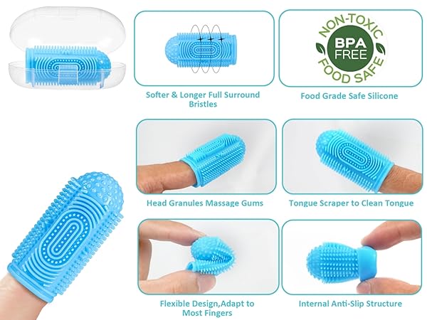 finger tooth brushing baby finger toothbrush for toddlers 1-3 silicone finger brush baby