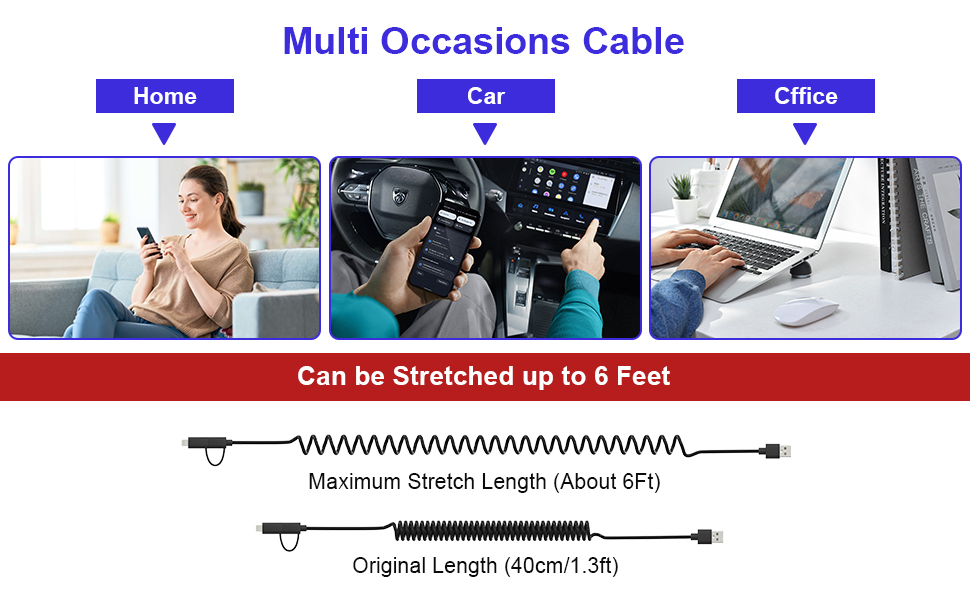 usb c to lightning short cable apple carplay
