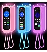 3Pack Remote Cover for Roku, Compatible with Hisense/TCL Roku TV Steaming Stick/Express, Silicone...
