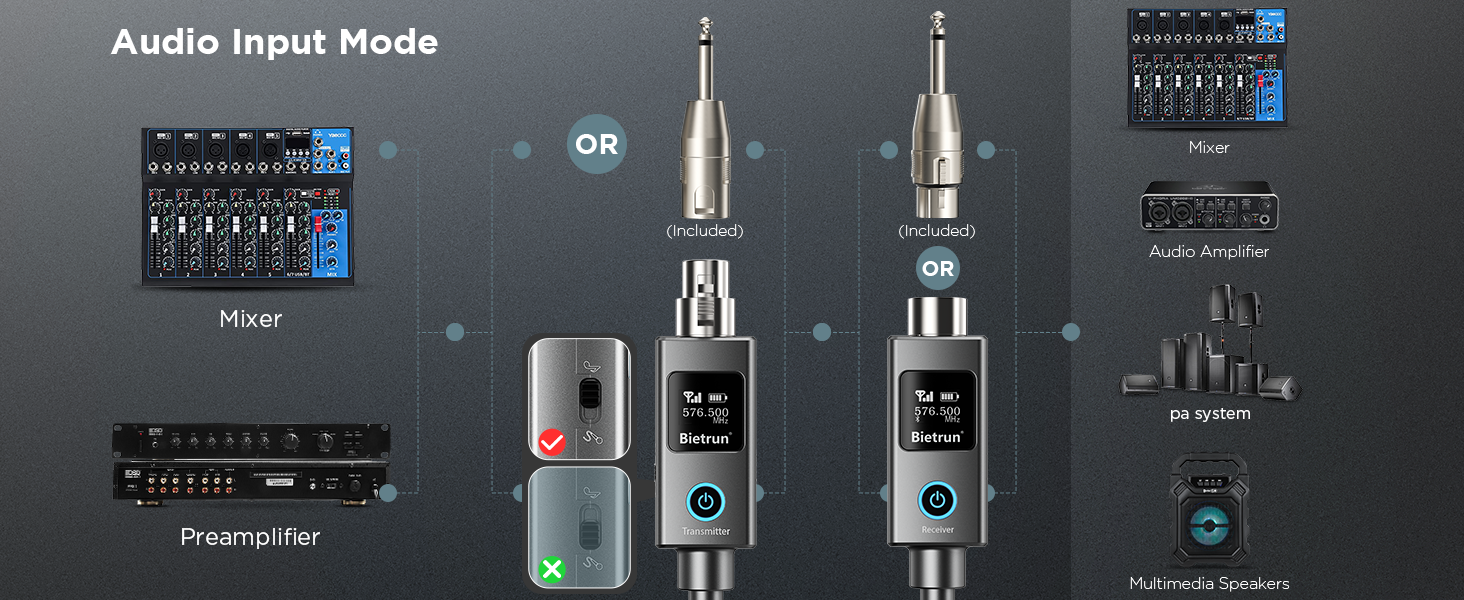 XLR Microphone wireless microphone audio transmitter and receiver wireless microphones systems