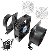 Dcfairfan 4 inch Axial Exhaust Fan 100mm 12V DC Vent Fan with Air Exhaust Fume Smoke Extractor Ki...