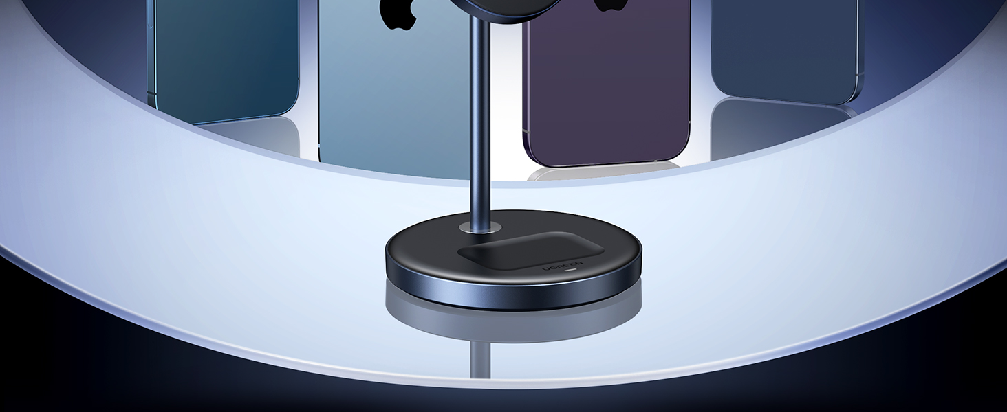 Rapid wireless charging pad, offering double the speed of conventional chargers.