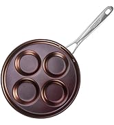 TECHEF - Eggcelente Pan, Swedish Pancake Pan, Plett Pan, Multi Egg Pan, 4-Cup Egg Frying Pan, Non...
