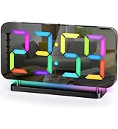 SZELAM Alarm Clock for Heavy Sleepers Adults,7.4” Digital Clocks Large Display,with USB C Port,RG...