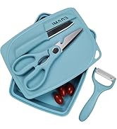 ZeQi 5-in-1 Cutting Board, Knife, Peeler, Scissors and Tray Set/Travel, Camping, Outdoor, Dorms, ...