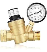 TONDA RV Water Pressure Regulator Valve, Brass Lead-Free Adjustable Water Pressure Reducer with G...
