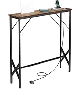 NEFROM 31.5‘’ Console Table, Skinny Entryway Table with Fast-Charging Station, Narrow Long Sofa T...