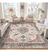 9x12 Area Rugs for Living Room - Washable Large Area Rug for Bedroom 9X12 Soft Vintage Carpet Tri...
