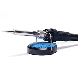 the yihua 947-III soldering iron sitting on top of the iron stand