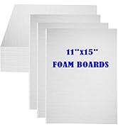 20Pack Foam Core Board, 11"x15" White Foam Board, 3/16" / 5MM Thick Mat Foam Board Center, Backin...