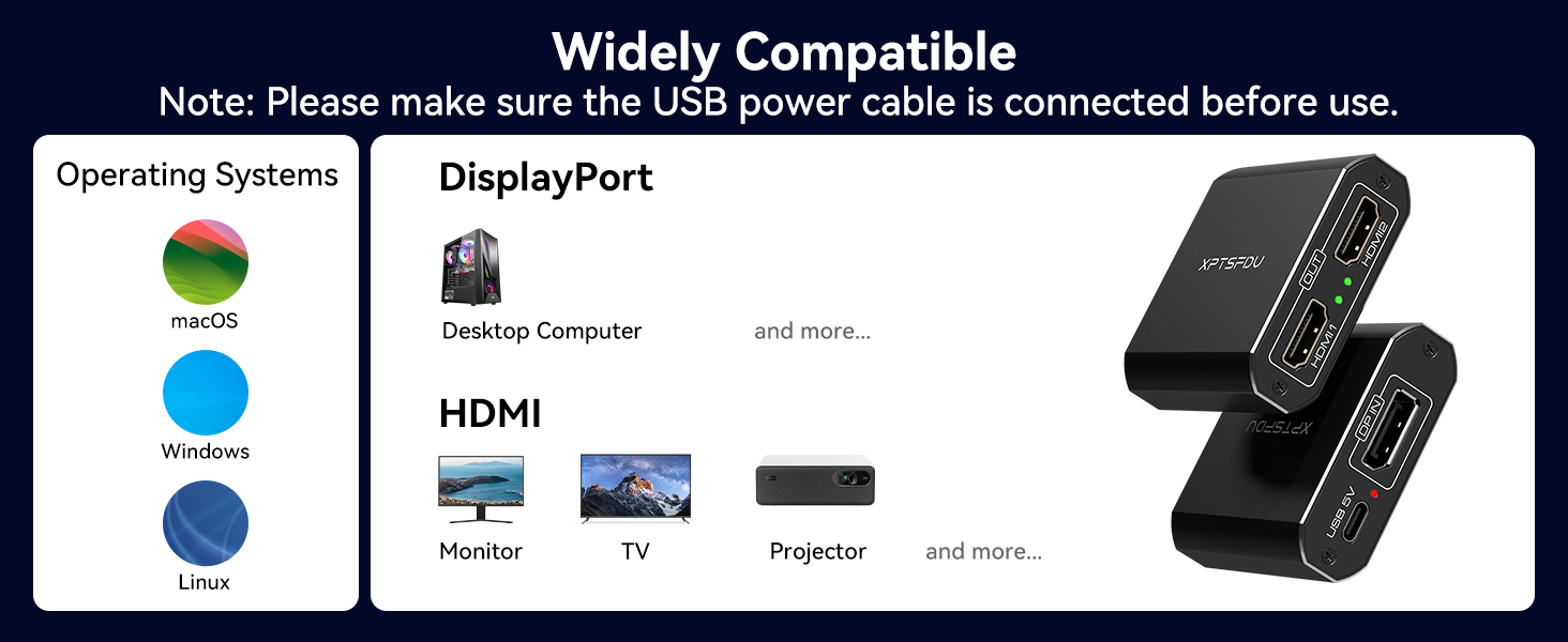 DisplayPort to Dual HDMI Adapter