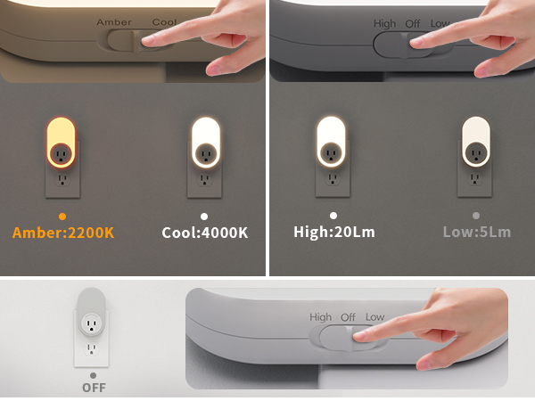 night light with adjustable color temperature and brightness